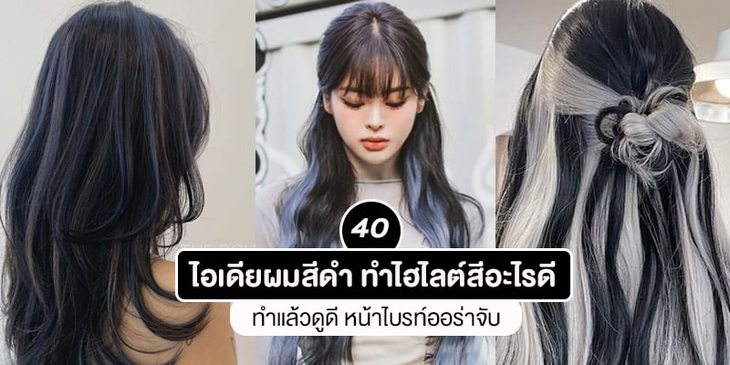 40 ไอเดียผมสีดำ ทำไฮไลต์สีอะไรดี ทำแล้วดูดี หน้าไบรท์ออร่าจับ – Akeru